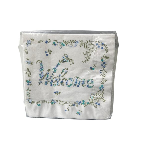 Vintage 15 Rust Craft Brownie Beverage Napkins Welcome Floral Estate 10" NEW NOS - Picture 1 of 3